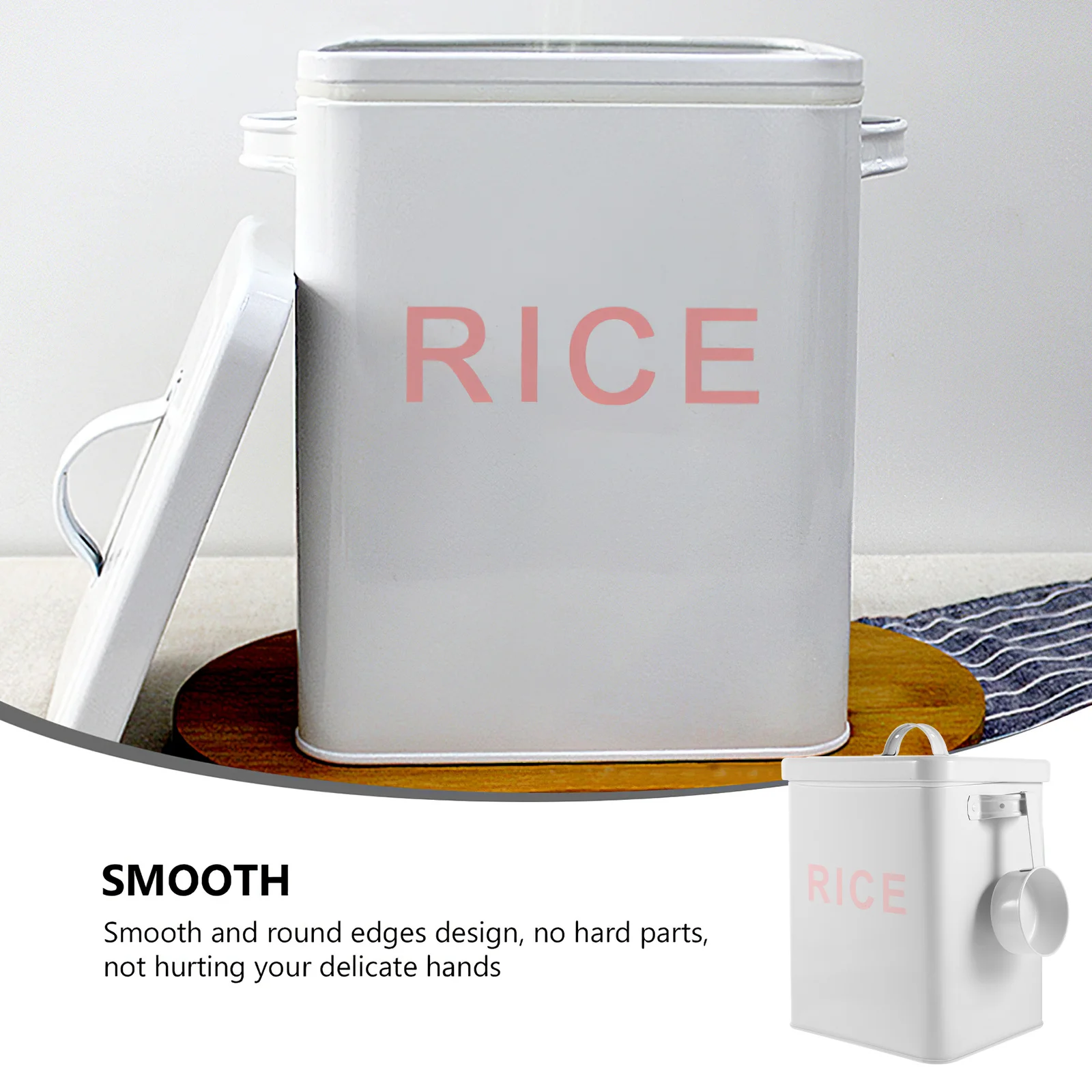 

1Pcs Creative Rice Storage Box Environmental Safe Practical Home Grain Cereals Organizer Sturdy Container