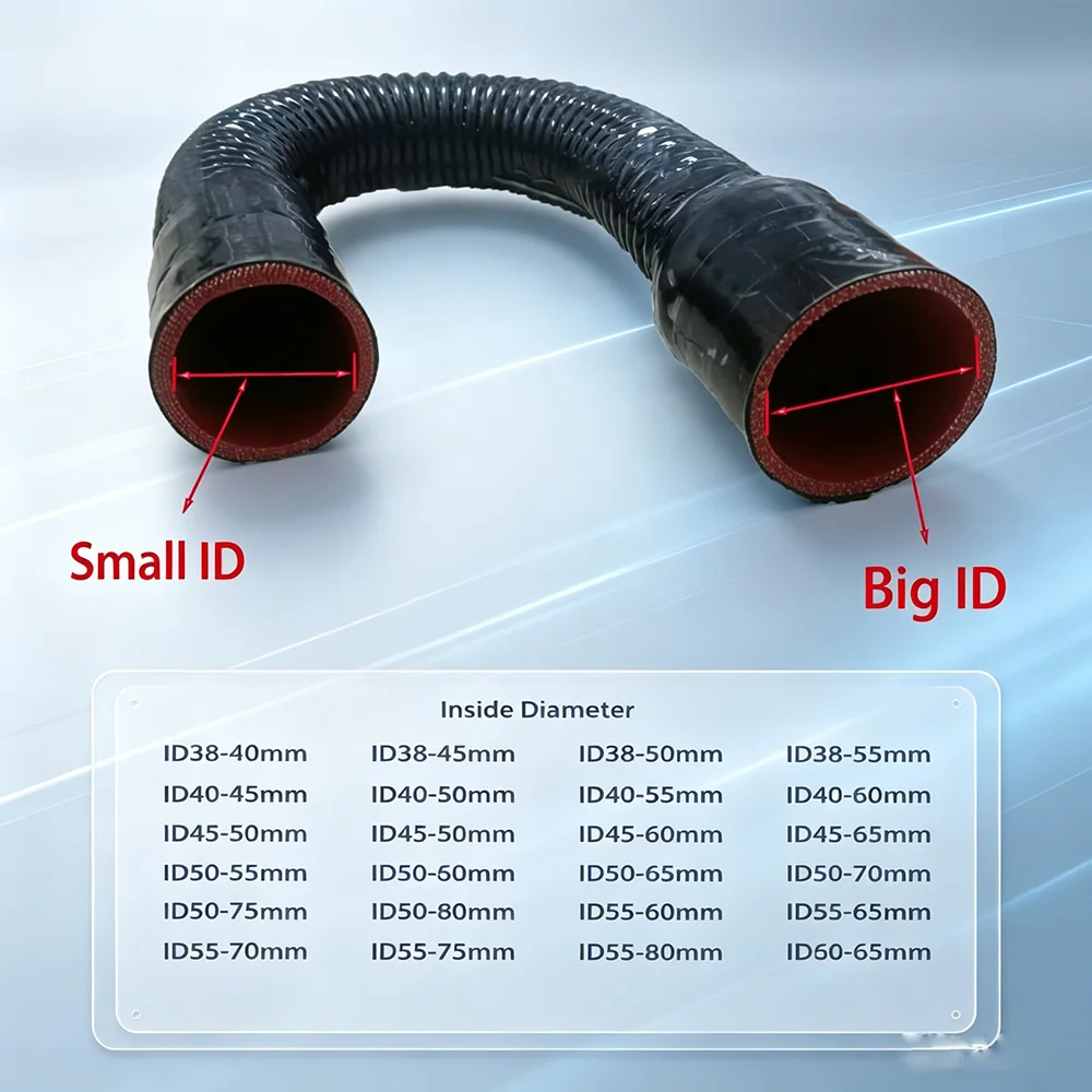 Automotive universal silicone hose, used for air/water cooling, steel wire corrugated silicone intake pipe, vehicle cooling pipe
