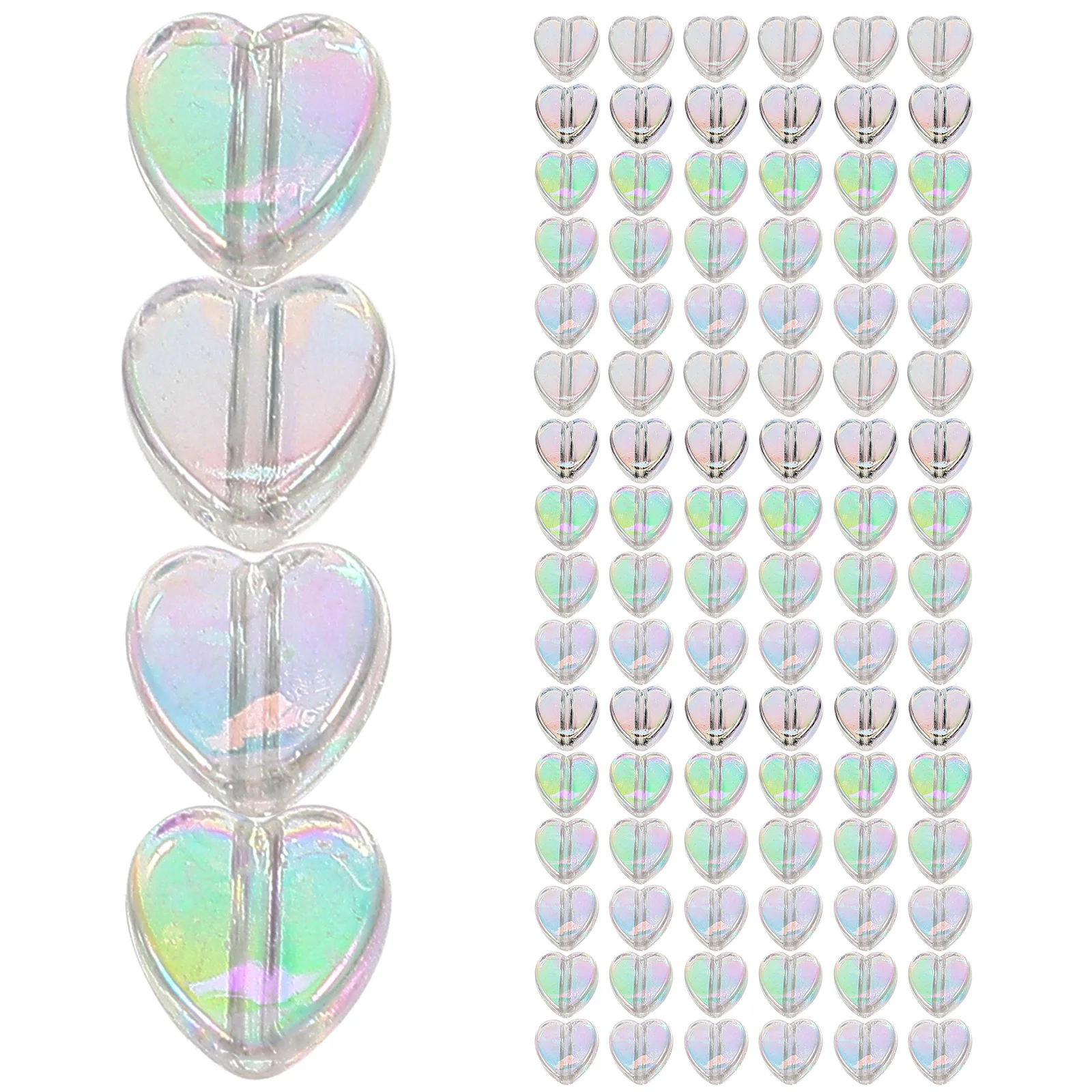 

300Pcs Acrylic Heart Beads DIY Craft Necklace Bracelet Making Accessories Unique Personalized Gift Heart Beads