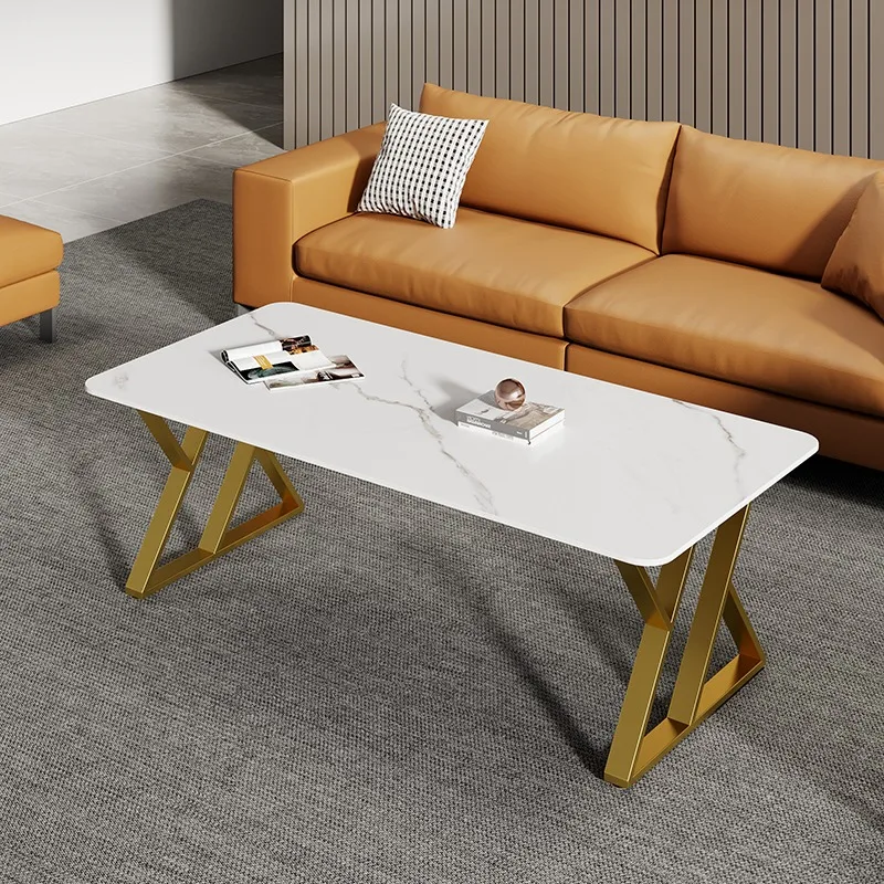 xx- Luxury Modern Dual-Purpose Tea Coffee Table Long Square Design Marble for Small Family Office Reception Tea/Coffee Service*