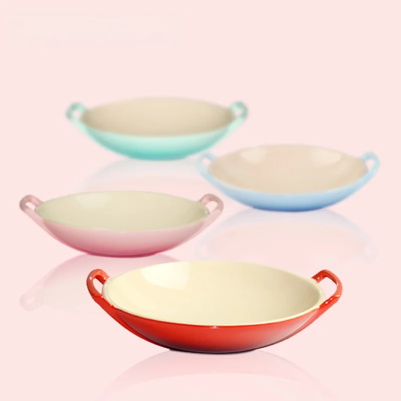 

Прохладный цвет Le Creuset Cerc, большая кастрюля с двойным ухом, микроволновая печь Di, устойчивая к высоким температурам посуда для взрослых, тарелка