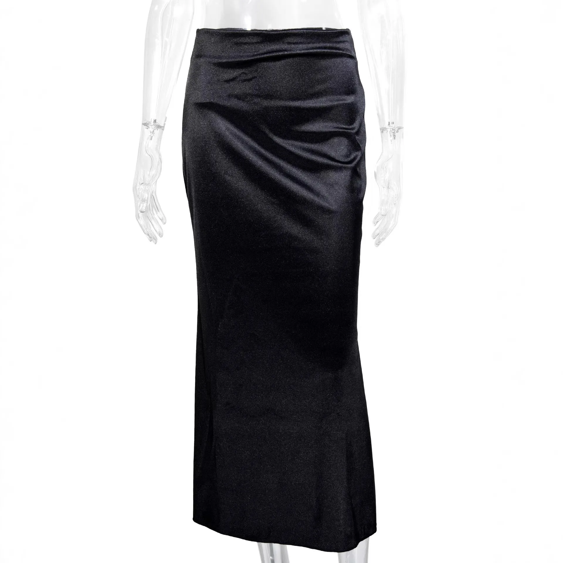 Patchwork Medium Stretch Skirt Mini Length Socialite Style with Autumn Winter Sexy Winter Skirts for Women