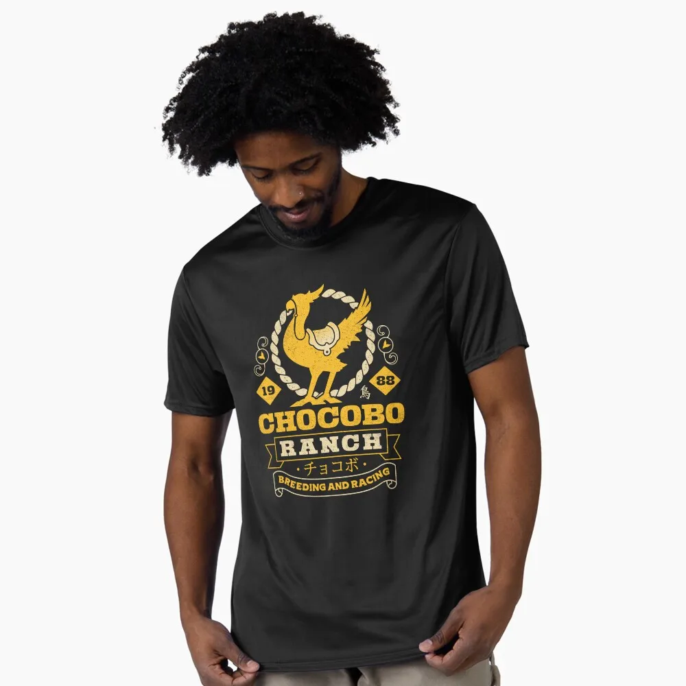 

Chocobo Ranch Emblem Final Fantasy Gift t shirt 90s Video game graphic tee Y2K Clothes 100% Ccotton Large size Tops S-6XL