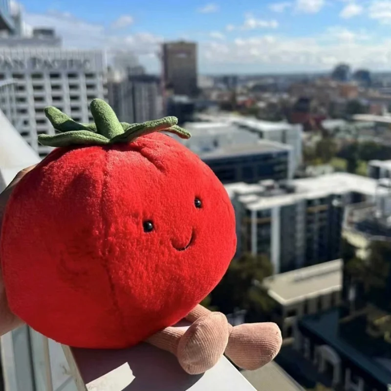 Brinquedos de pelúcia de tomate vermelho para crianças Almofada recheada, Desenhos animados, Macio, Bonito, Adorável, Vegetal, Boneca, Aniversário, Decoração do lar, Meninas