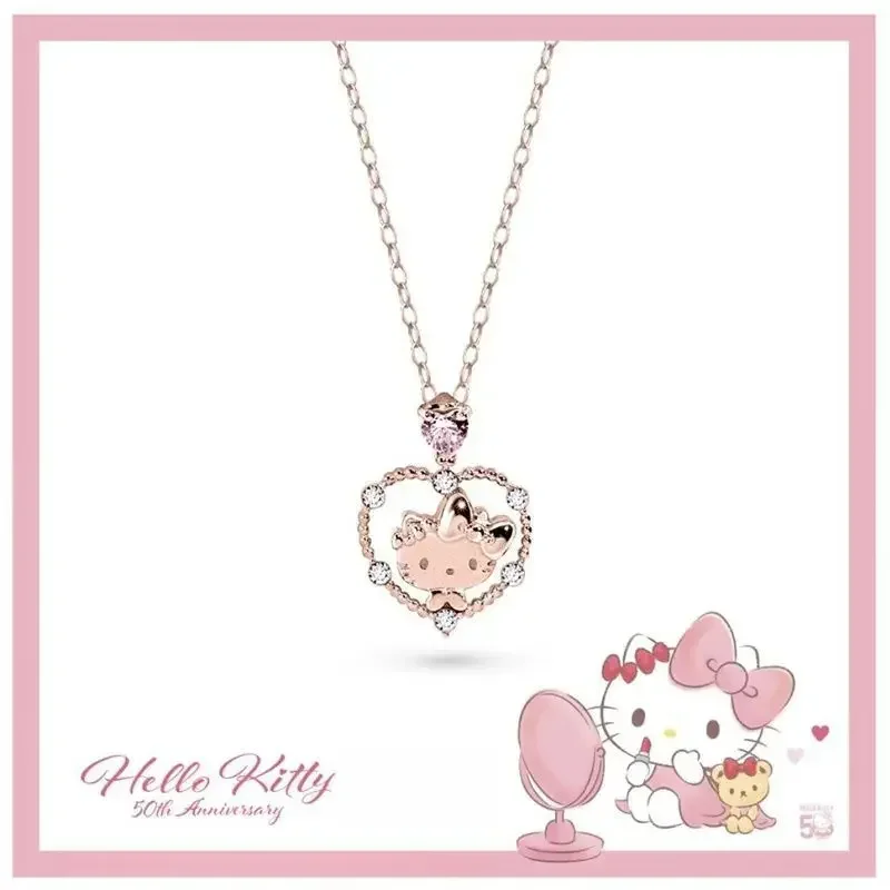 Hello Kitty Anime Sanrio Ins Kawaii collar de moda decoración lindo dibujos animados dulce regalo de cumpleaños colgante juguetes encantadores para niñas