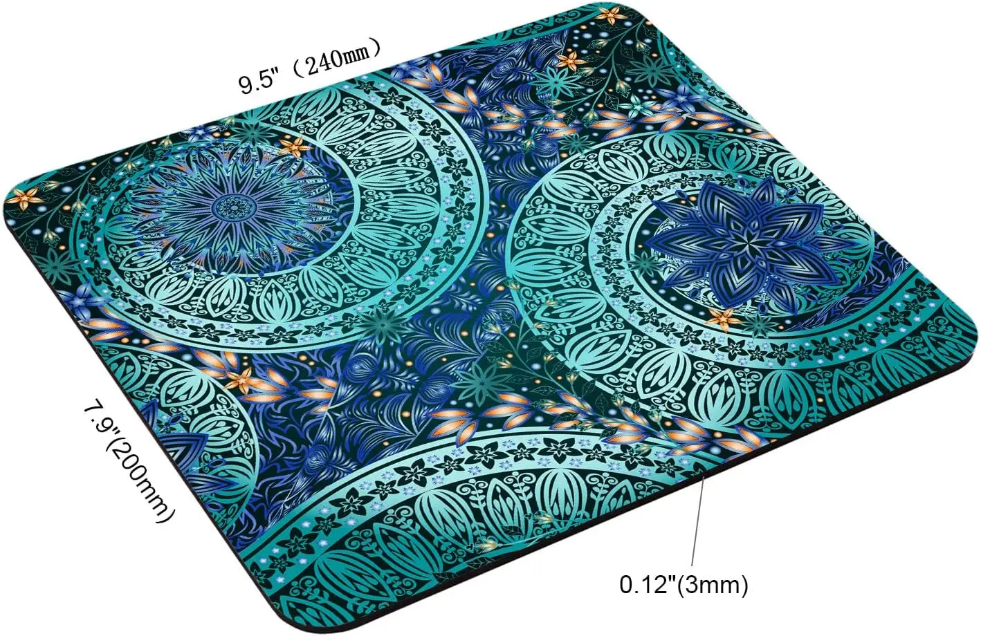 Mouse pad custom Mouse pad artisan Vintage Blue Mandalas Premium Textured Washable Non Slip Rubber Base Computer Mouse Mat