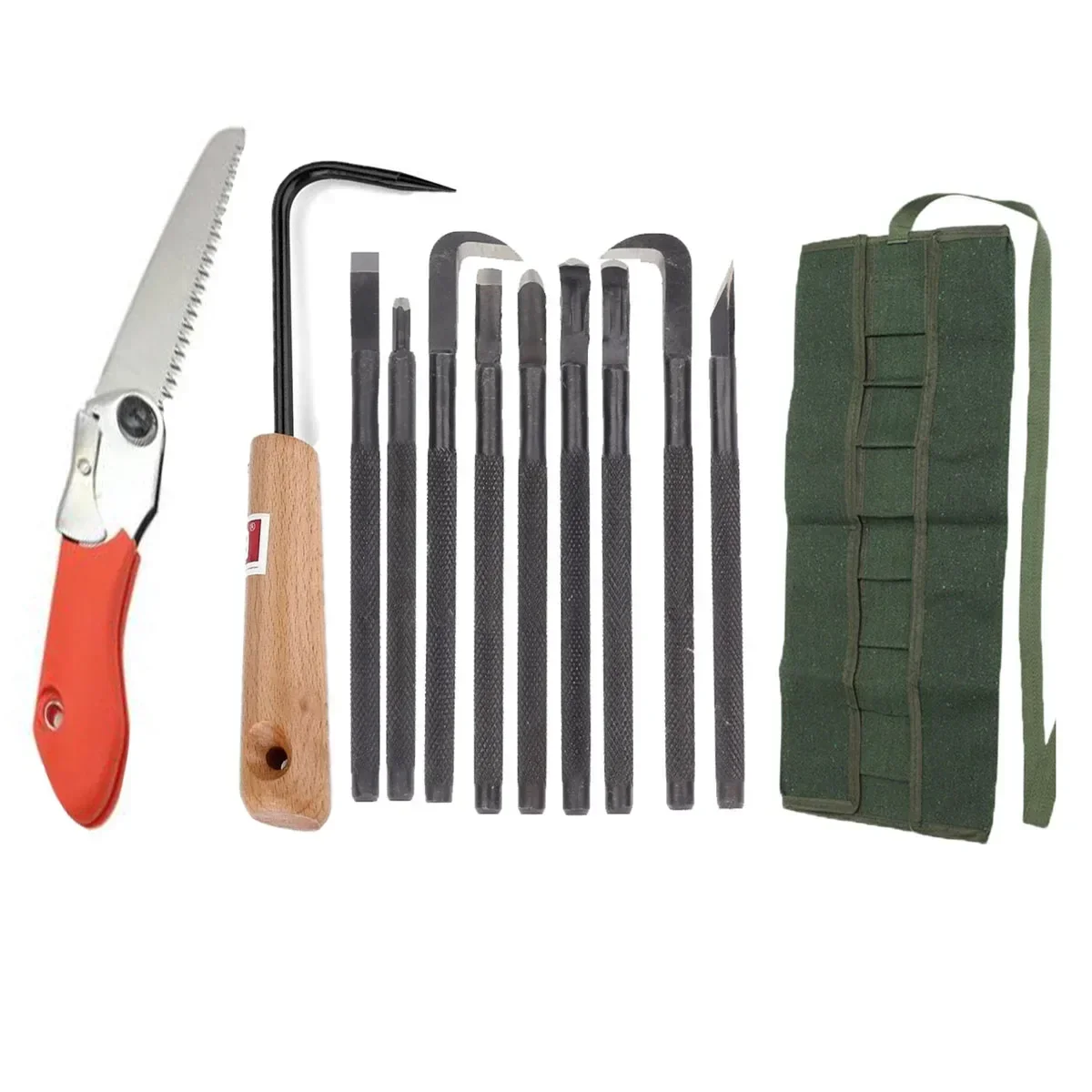 Bonsai Tools Forging Carving Knife Pick Knife Drawing Knife Root hook Folding Saw  Carving Tool set