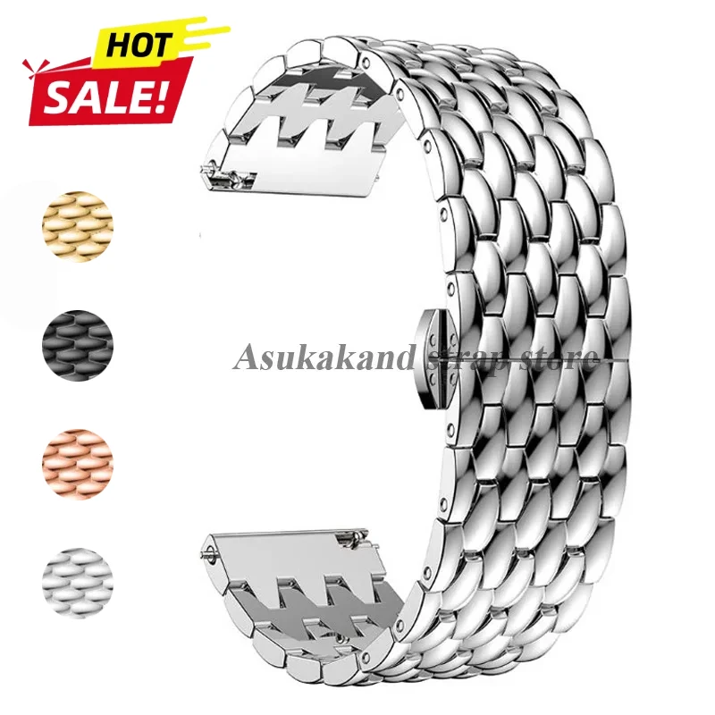 Edelstahl-Uhrenarmbänder 20mm 22mm für Huawei für Amazfit Uhrenarmband für Samsung Schnellverschluss Universal Damen Herren Armbänder