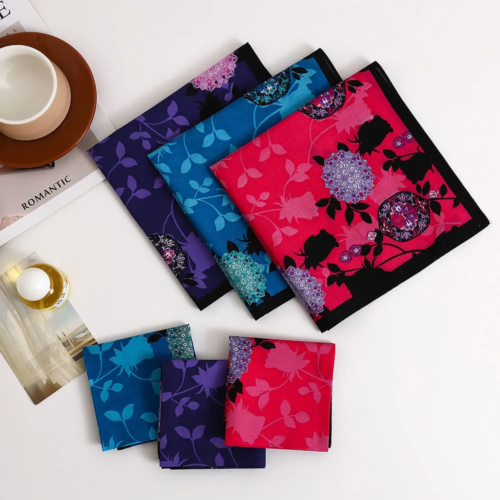 Women's Pure Cotton Printed Handkerchief, Soft and Comfortable, Thin Sweat-Wiping Handkerchief, Wedding Season Souvenir, Mother's Day Gift
