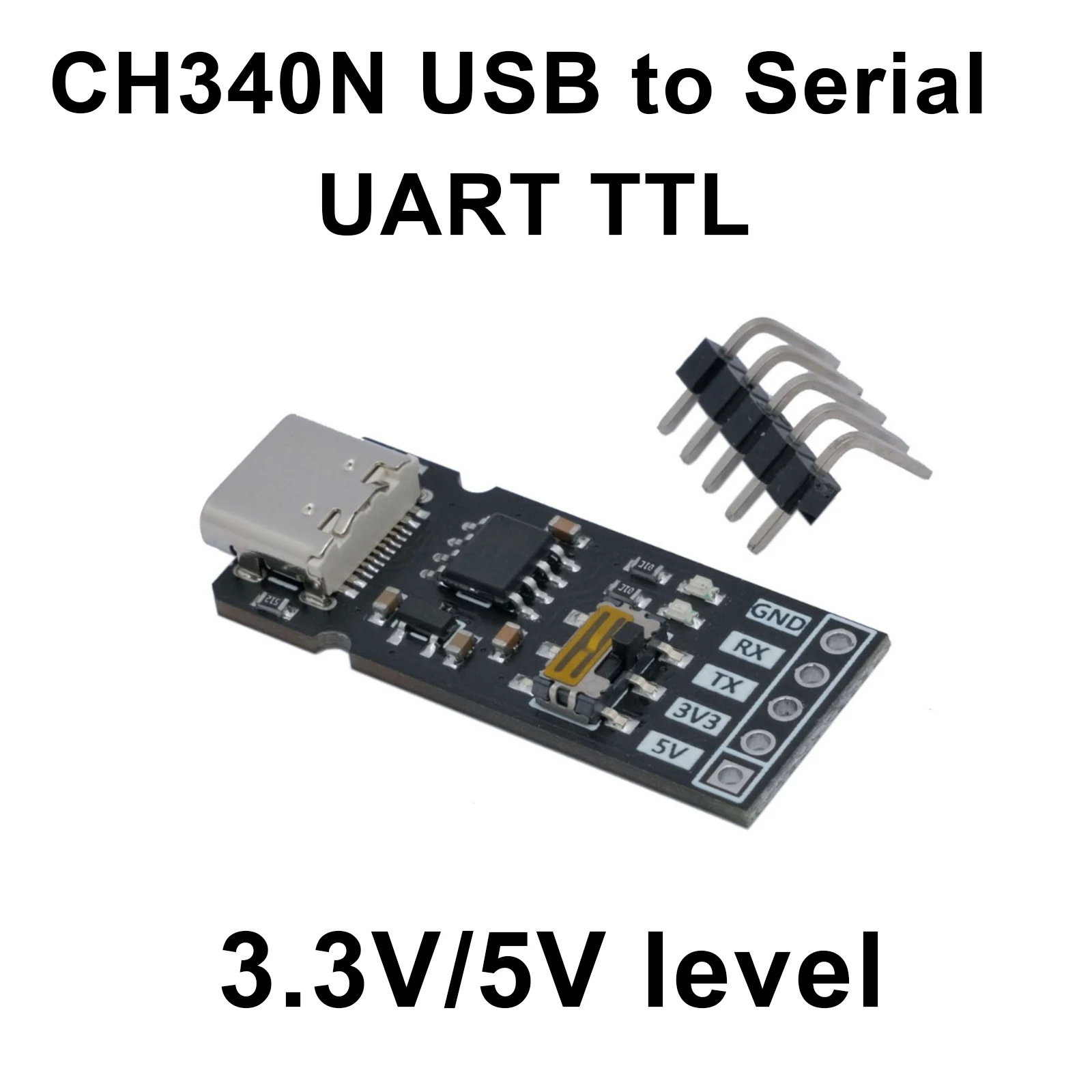 CH340N TYPE-C USB to Serial module USB TO UART TTL 3.3V/5V level Converter RX/TX Download debugging tools Brush Line