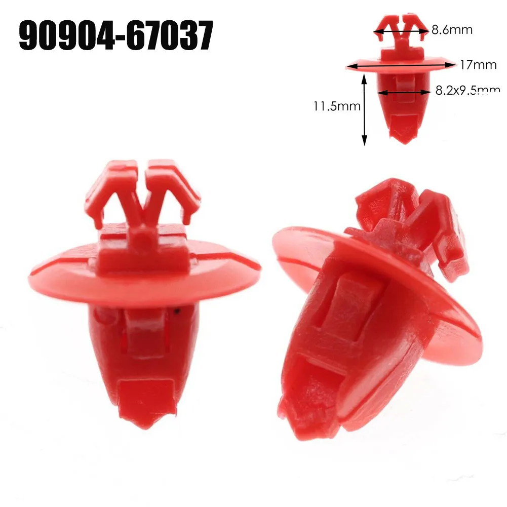 50PC Red Fender Flare Moulding Retainer Clips 90904-67037 For Toyota 4Runner 1996-2012 Highlander Sequoia 01-12 For Tacoma 95-12