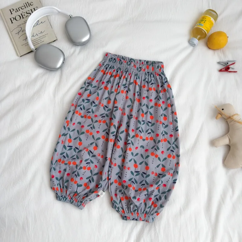 Bellbell Summer Children Girls Trousers Thin Elastic Waist Kids Baby Girls Anti-mosquito Pants 1-14Yrs Kids Boys Lantern Pants