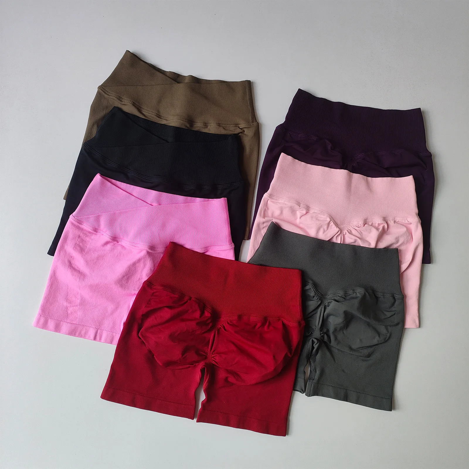 High-Waisted Seamless Sport Shorts Three-Point Peach Butt-Lifting Quick-Drying Tight-Fitting Yoga Pilates Fitness Shorts