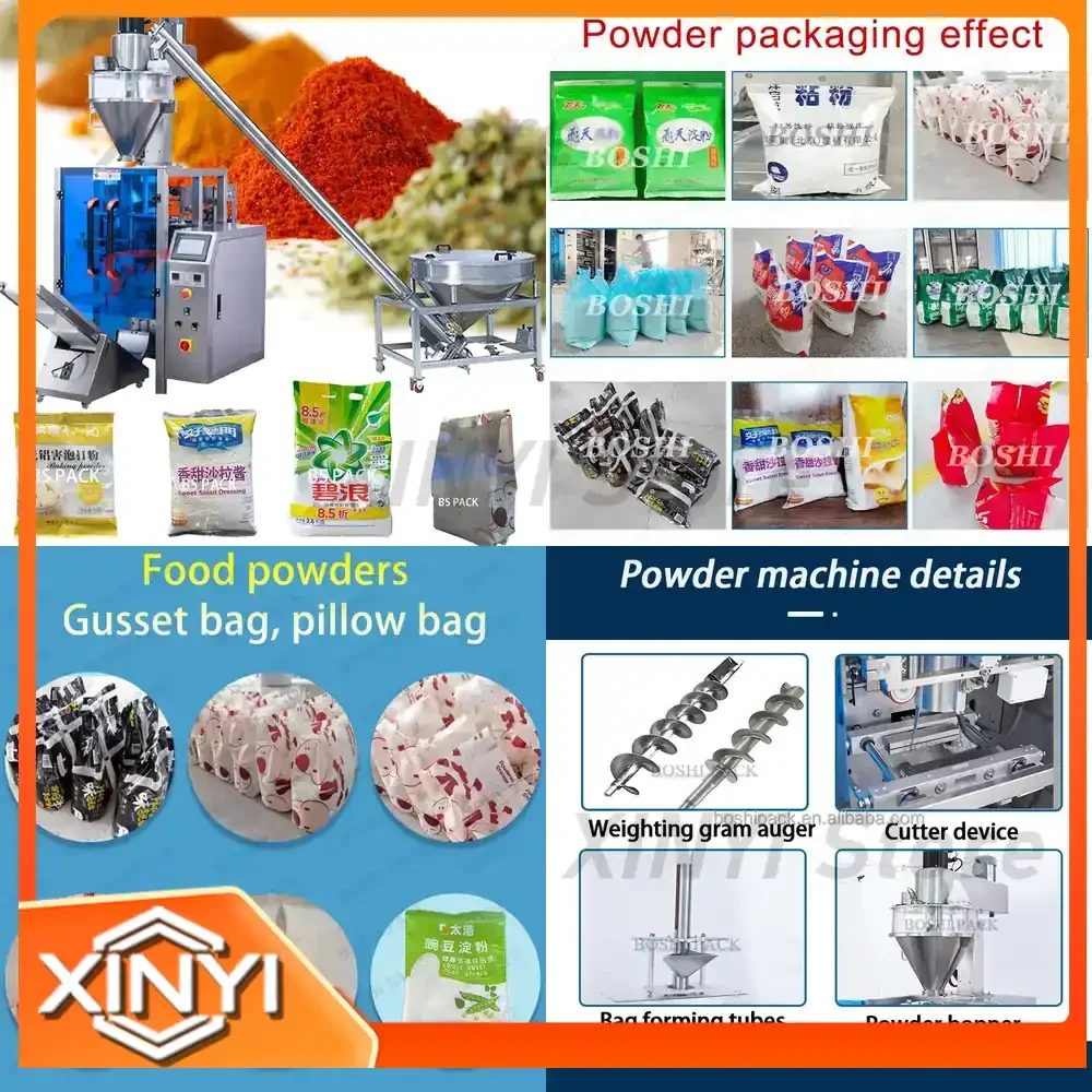 Automatic Vertical Coffee Packaging Machine for Washing Flour Spice Powder Packing Multi Function Food Packaging Machinery