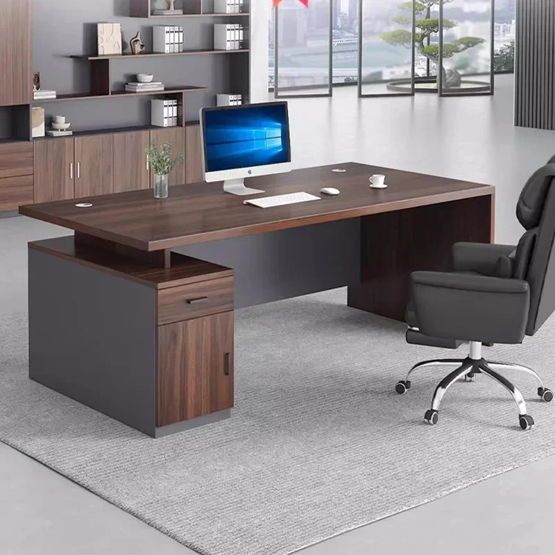 A beautiful long desk Nordic European cute drawers computer desk meeting simple business furniture