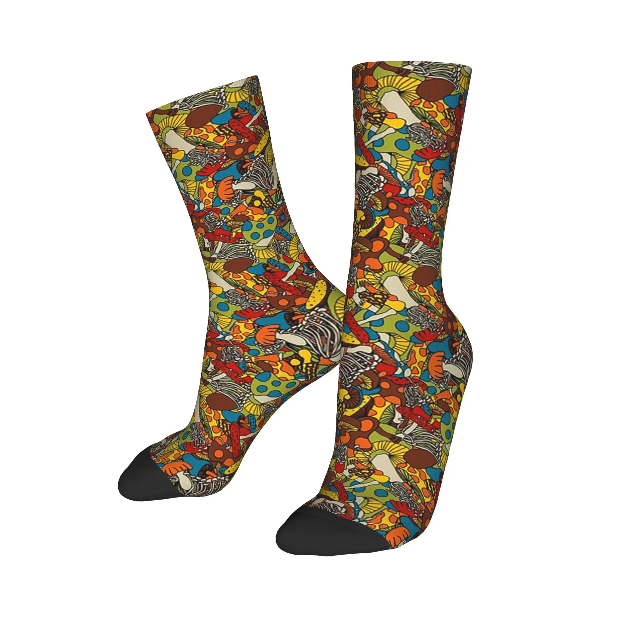 

Носки на все сезоны с рисунком грибов в стиле ретро, разноцветные, в стиле Харадзюку, хип-хоп, длинные носки, аксессуары для мужчин и женщин, подарки