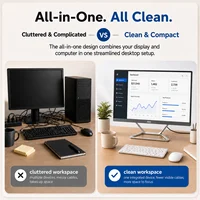 AOC 23.8 Inch All In One PC Desktop Computer, AMD Ryzen 5 3500U Processor, 16GB DDR4 RAM, 512GB SSD, Radeon Vega 8 Graphics, FHD 60Hz Display, Dual Speakers, WiFi, Wireless Keyboard And Mouse Included, Home Office Computer 2