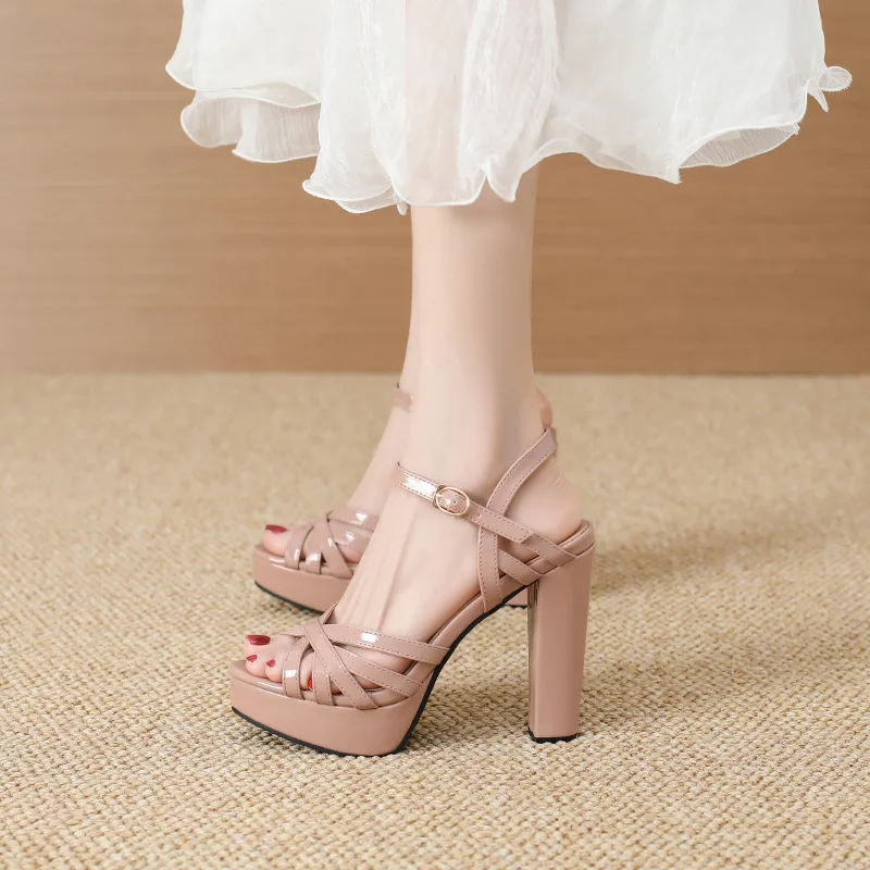 2025 Ankle Strap Women Sandals Summer Fashion Sexy Thin High Heels Gladiator Sandal Shoes Narrow Band Party Dress Pump Shoes