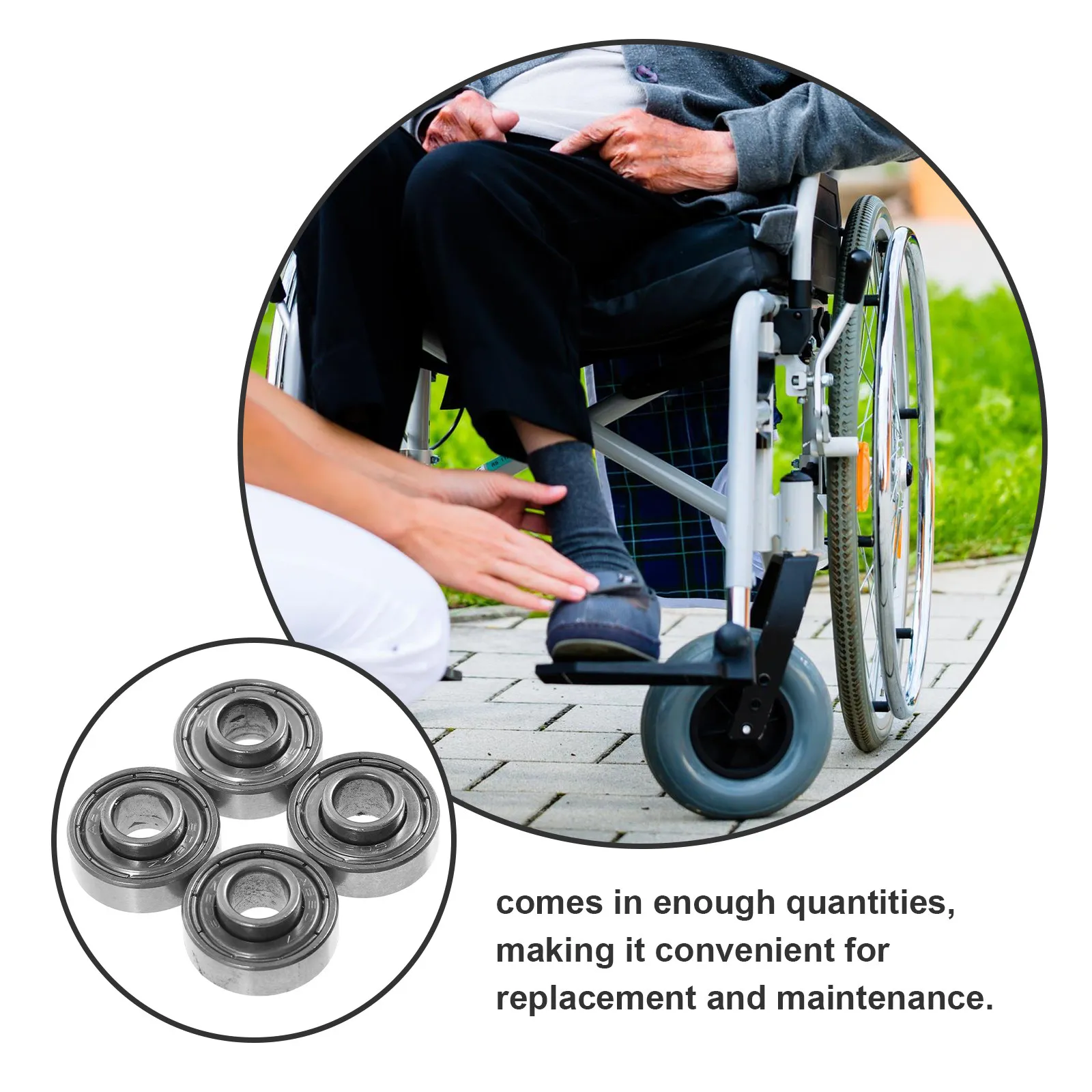 4Pcs Wheelchair Ball Bearing Front Wheels Bearings Replacement for Wheelchair repair Parts Universal