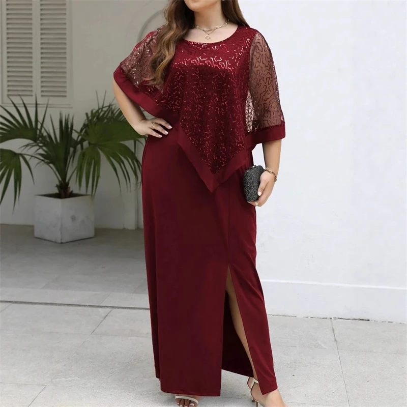 

Large Size Dress, Knee Length Skirt, Banquet Party Sequin Wrapped Hip Dress, Autumn And Winter Women's Clothing Vestido Women