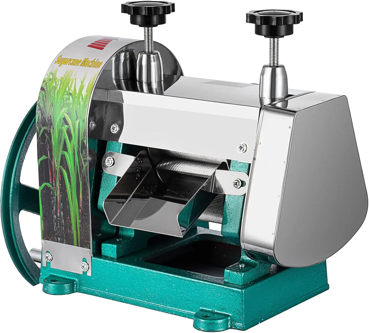 Commercial Stainless Steel Manual Sugar Cane Press, 3 Rollers with 2.5