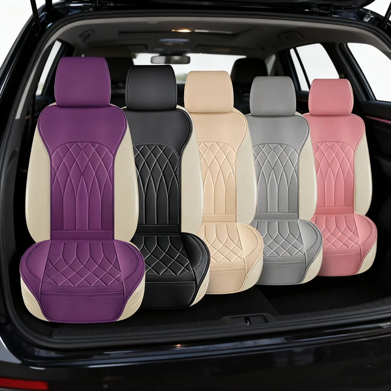 

2-местные чехлы для автомобильных сидений из искусственной кожи, универсальная подушка для сидений Four Seasons для Ssangyong Actyon Sport Rodius Korando Rexton kyron