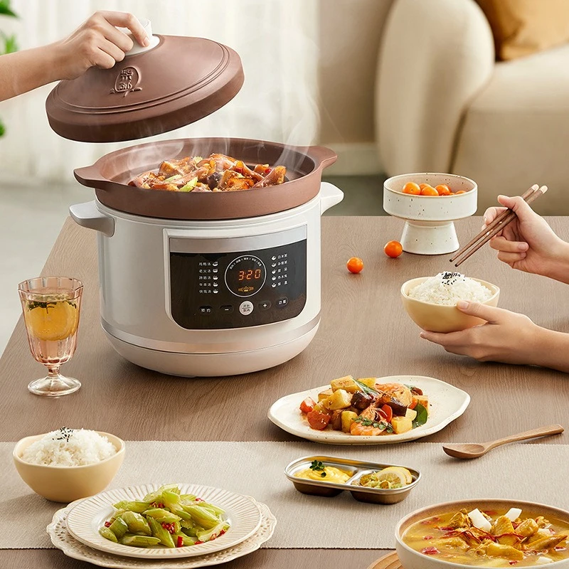 5.5L電気土鍋シチュースープクッカー自動スロークッカー家庭 - Slow Cooker Ceramic のレビューと価格