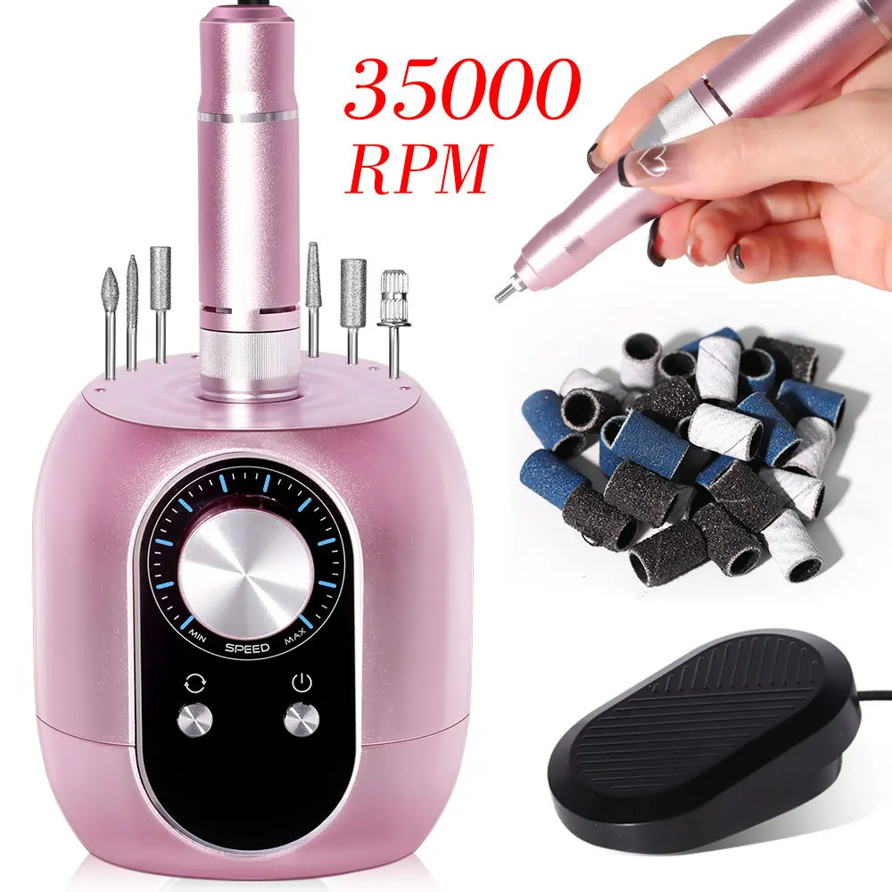 Professionele 35000Rpm Elektrische Nagelboormachine Met Lcd-Display Pedicure Nageldraaibank Lage Ruis Snijders Manicure Nagelvijlkit