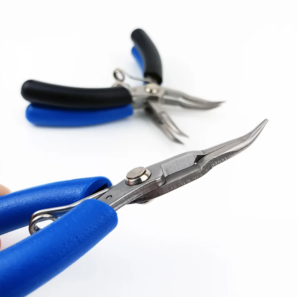 Gebogene Spitzzange Mini Gezahnte Zange für Schmuckherstellung Elektronik-Reparatur Handwerkzeuge – Detail 10