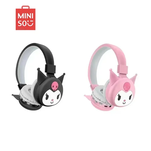 Nuevo AH-806Y Sanrio Kuromi auriculares Bluetooth auriculares inalámbricos dibujos animados con micrófono auricular ligero plegable para teléfonos portátiles