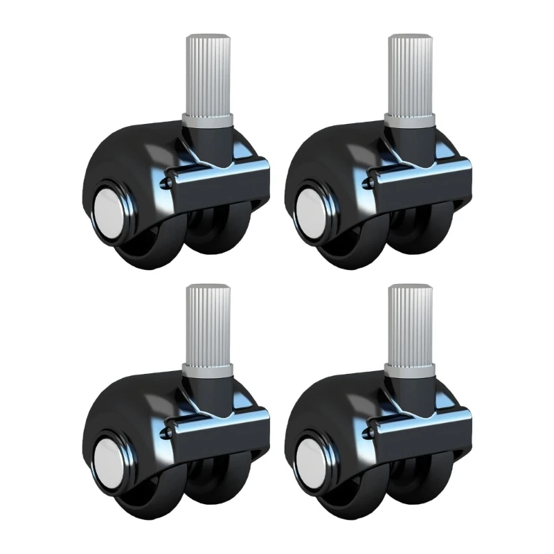 Permanent PRESENTATION Turn Casters For Office Chairs Standard Disks Quiet Rolling Strong Easy Assembly