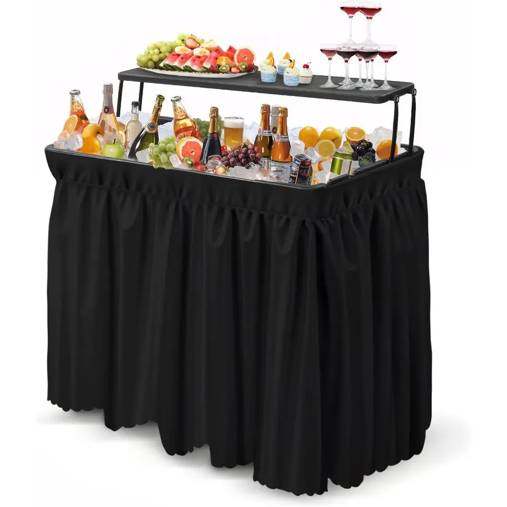 

Портативный стол-холодильник с дополнительной полкой для хранения, из легированной стали, черный, Picetable el