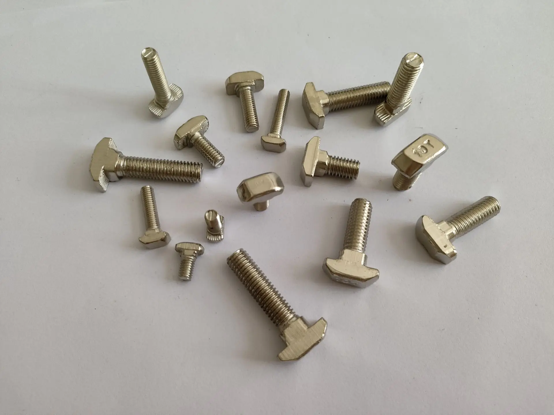 50pcs 2020 Series M5 Hammer Head T Bolt Screw Nickel Plated For 2020 Aluminum Profile T-slot M5*10/12/16/20/25/30mm