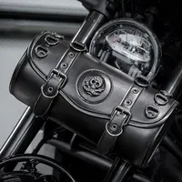 Bolsa con colgante de motocicleta Retro estilo Punk, bolsa para manillar de horquilla delantera de motocicleta, bolsa de almacenamiento, bolsa de tanque de capacidad, bolsa de herramientas de cuero PU