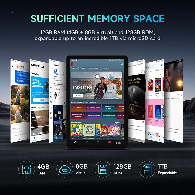 تابلت ALLDOCUBE iPlay60S مقاس 10.1 بوصة 60 هرتز 1280 × 800 شاشة Allwinner A523 12 جيجابايت (4 جيجابايت + 8 جيجابايت افتراضي) ذاكرة الوصول العشوائي 128 جيجابايت وذاكرة قراءة فقط WiFi6 7000 مللي أمبير في الساعة أندرويد 14