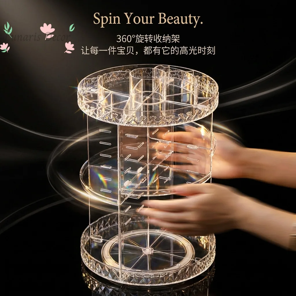 

Cosmetics Storage Box Shelf Transparent Acrylic Dormitory Desktop Skin Care Products Dresser