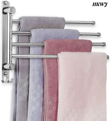 Stainless Steel Swivel Towel Holder 180 Degree 4/6 Arms Rotation Rack Wall Mounted Towel racks holder for Bathroom Accessories