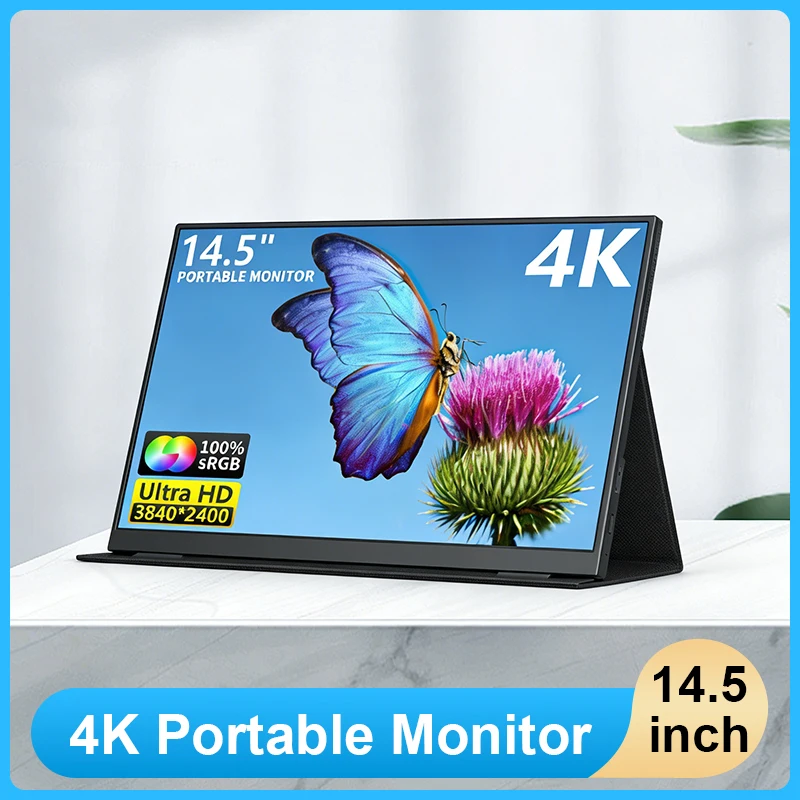 

14.5 inch 4K Portable Monitor for Nintendo Switch Laptop Desktop PC USB C Display External Screen Full Metal CNC Aluminum