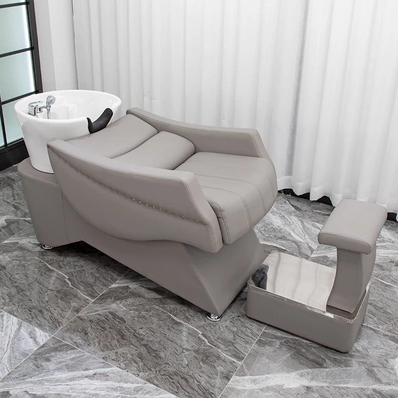 Reclining Salon Shampoo Chair New Collection Water Therapy Hairwash Bed Head Spa Haar Wasch Liege Barber Station Furniture