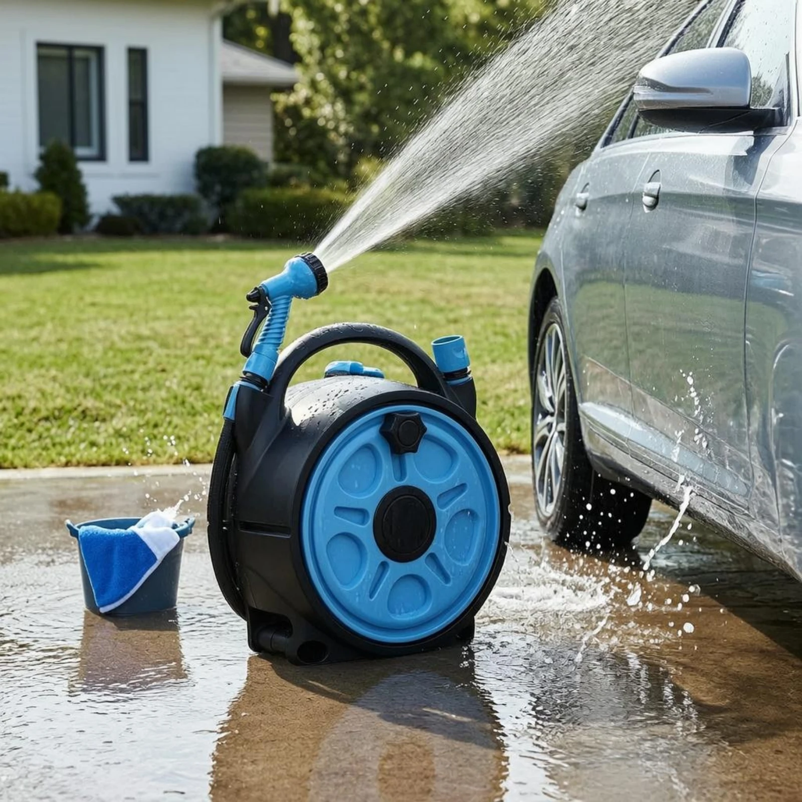 Hose Reel Sprayer Portable Car Wash Sprayer Handheld Spray Ergonomic Grip Outdoor Cleaning Gear Heavy Duty for Garden - view 2