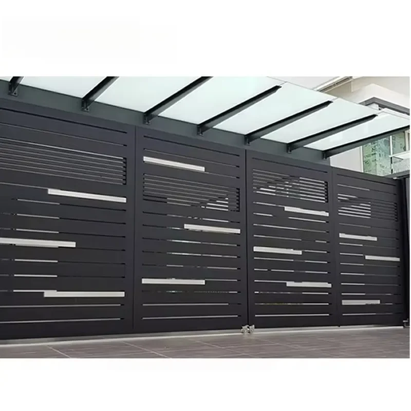 Latest Outdoor Automatic Main Entrance Design Electric Aluminum Driveway Bi Folding Gate for House