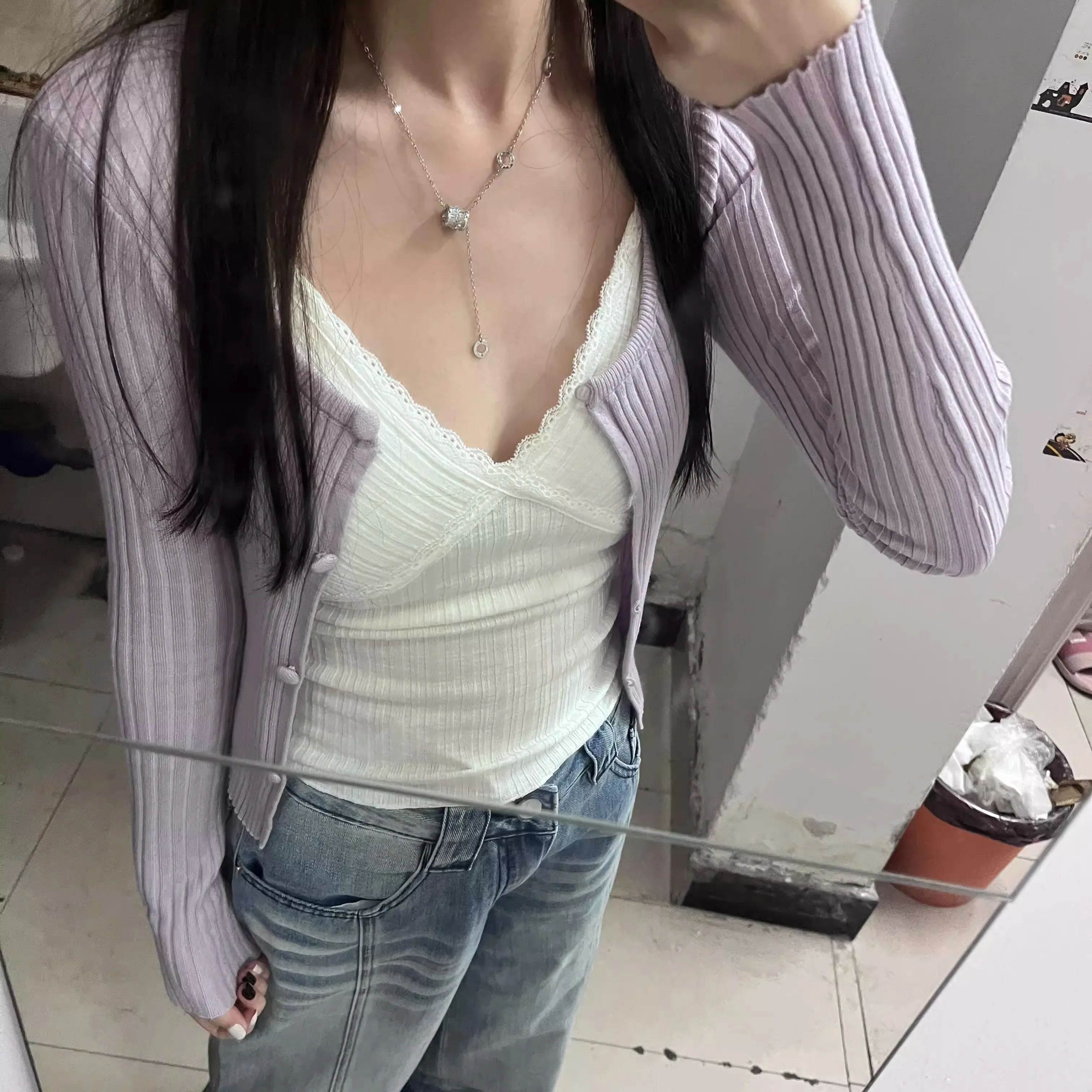 البلوزات لاعبا بالأزرار النسائية القطنية امرأة قصيرة الأكمام الشرير المتعثرة هيم الخام نمط الحفل شيك البديل روك عادية #6