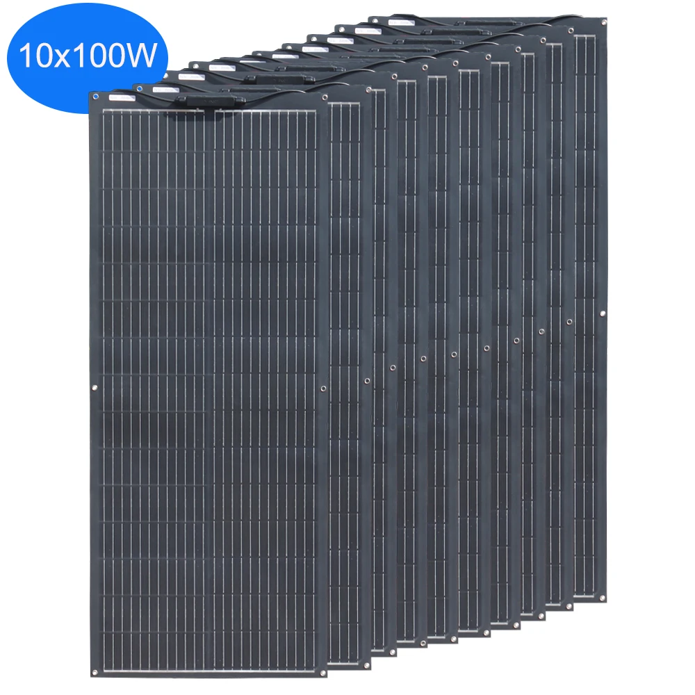 

Flexible Solar Panel 1000W Bendable Waterproof Monocrystalline Best 10 pcs 100W Solar Panels China for Supply Car Yacht RV Boat