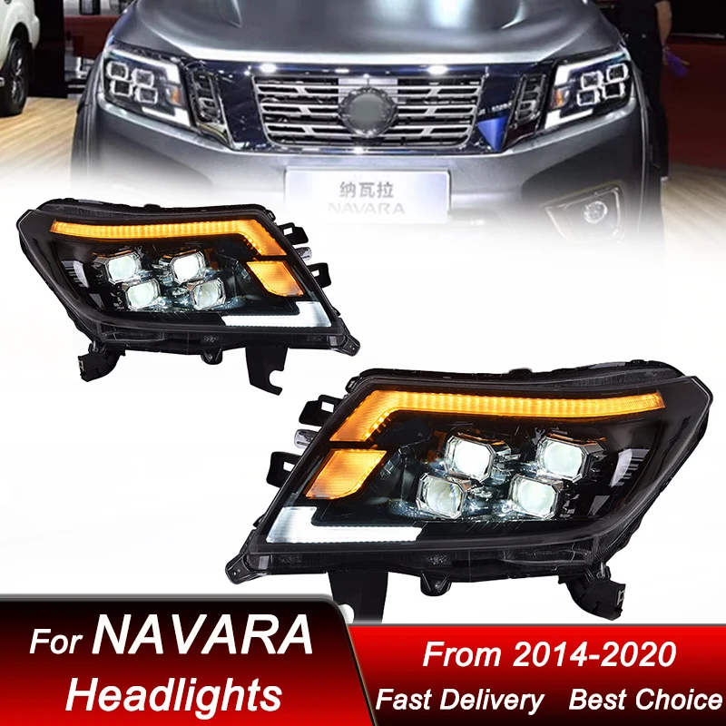 Car Headlights For Nissan Navara NP300 2014-2022 LED Headlamp Assembly Upgrade High Configure Projector Lens Accessories Kit