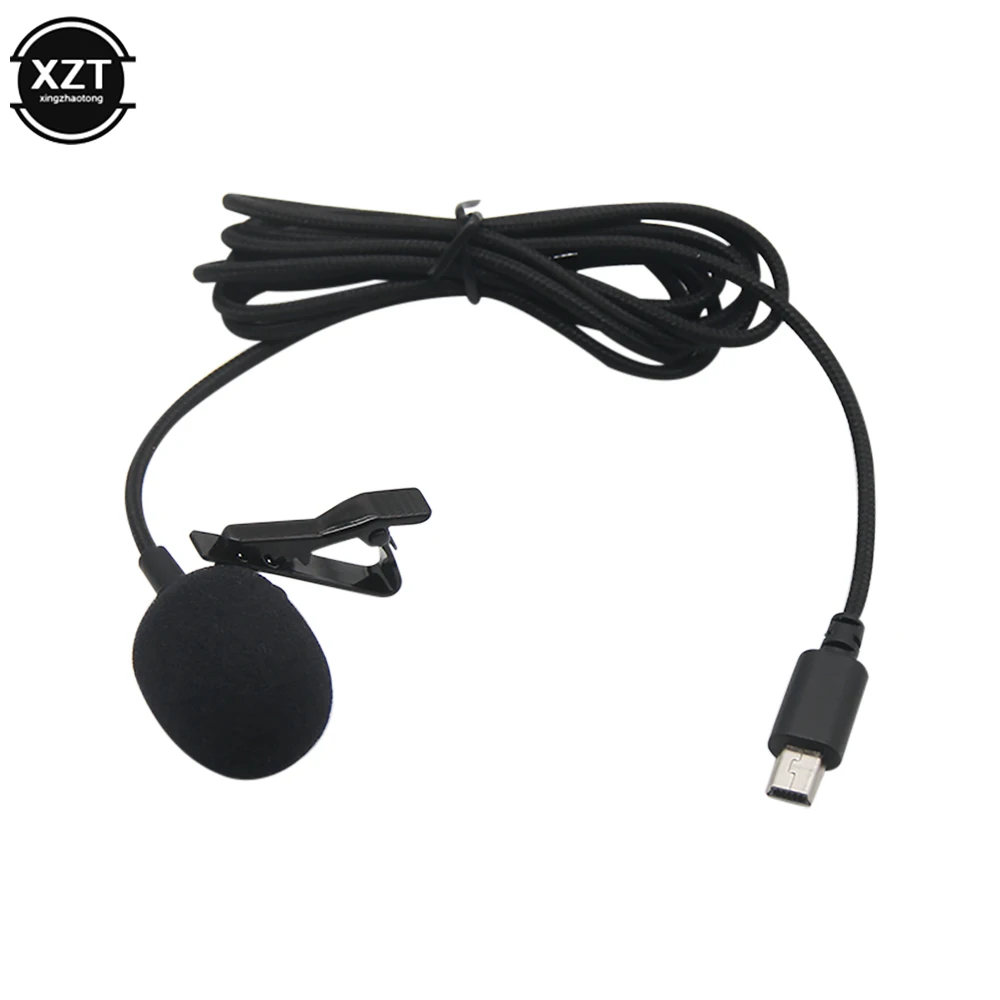 150cm Professional Microphone Mini USB Omni-Directional Stereo Mic Microphone with Collar Clip for Gopro Hero 3 3+ 4