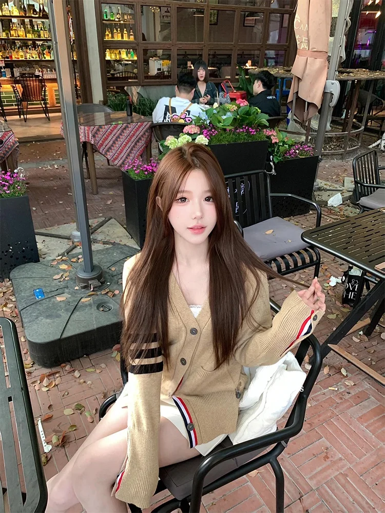 

Women's Knitted Open Cardigan Loose Fit Casual Style Design Sensation Spring Outerwear V-Neck Long Sleeve Polyester Fiber