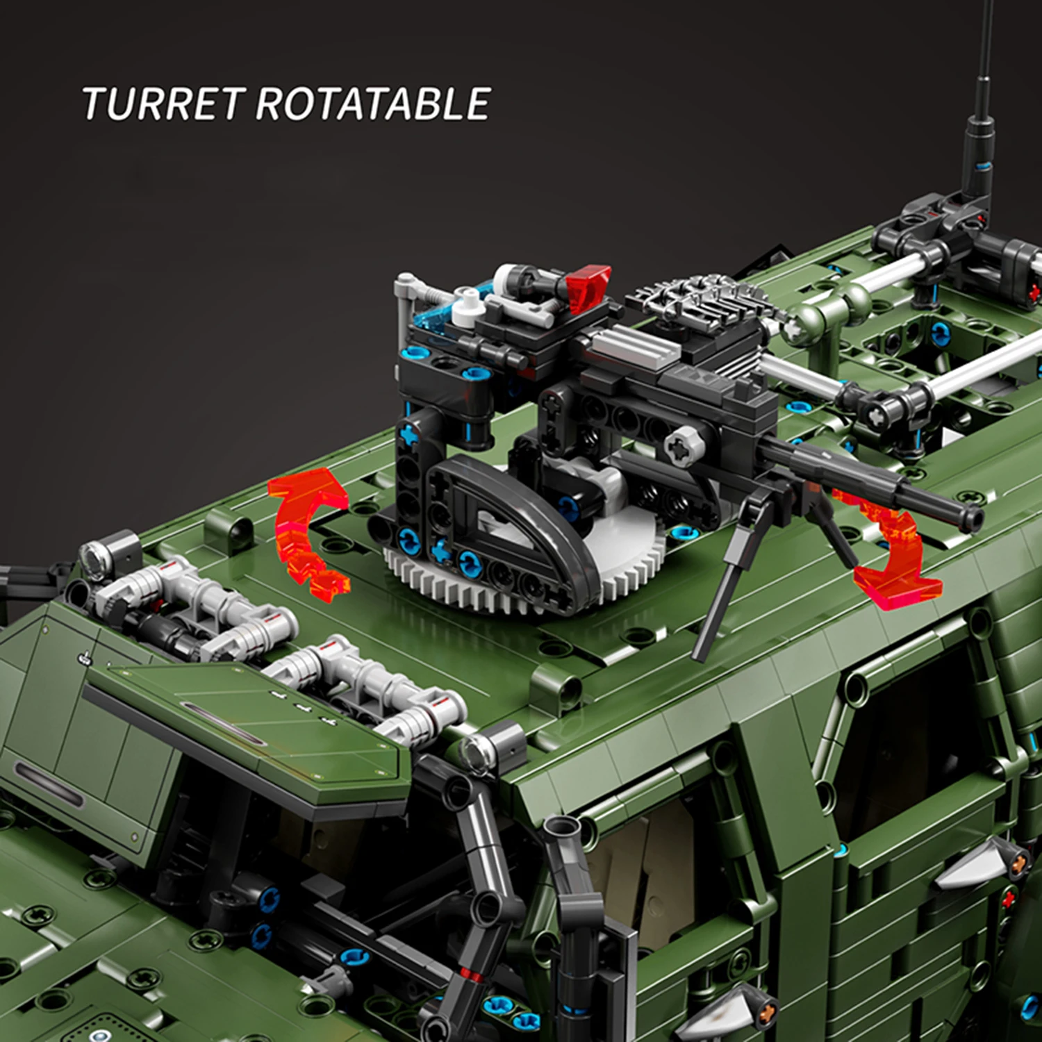 3175PCS Army Green Jeep Building Blocks Toys Model Large Size Jeep Assemble Puzzle Bricks Toy Sets For Kid Ornament Gifts