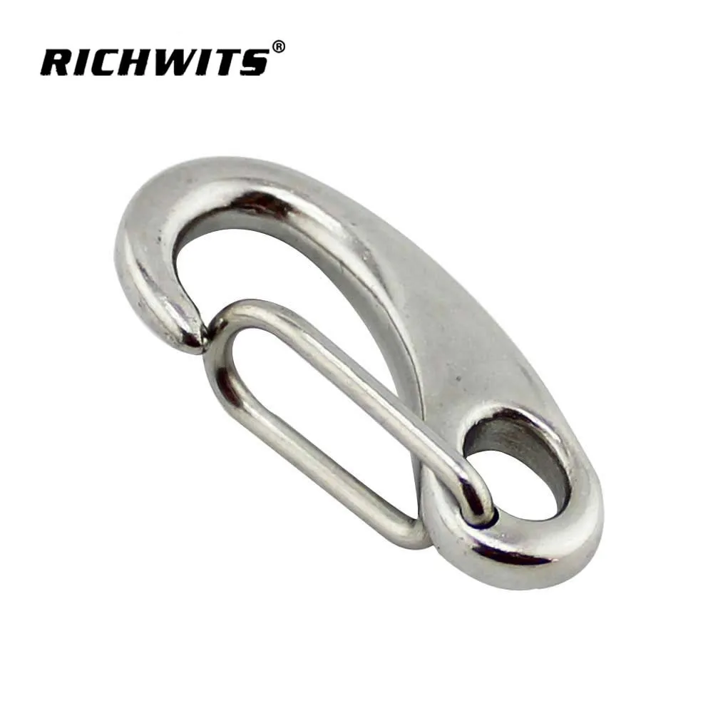 304\316 Stainless Steel Marine Rope Buckle Ship Hardware Tools Spring Hook Egg-Shaped Hook Moon Eyebrow Hook Egg Buckle Keychain