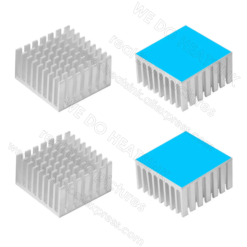 실버 슬롯 전자 라디에이터 방열판, MOS GPU IC 칩용, 열 전도성 열 전달 테이프 포함, 28x28x15mm