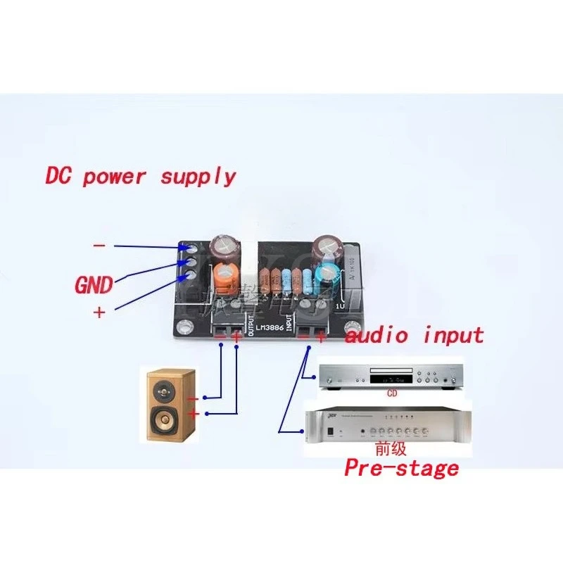 KYYSLB Positive and Negative DC Double 20-28V 68W LM3886T Amplifier Board HIFI High Fidelity Enthusiast Mono Amplifier Board